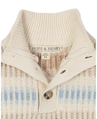 Hope & Henry Boys Organic Mock Neck Stripe Sweater