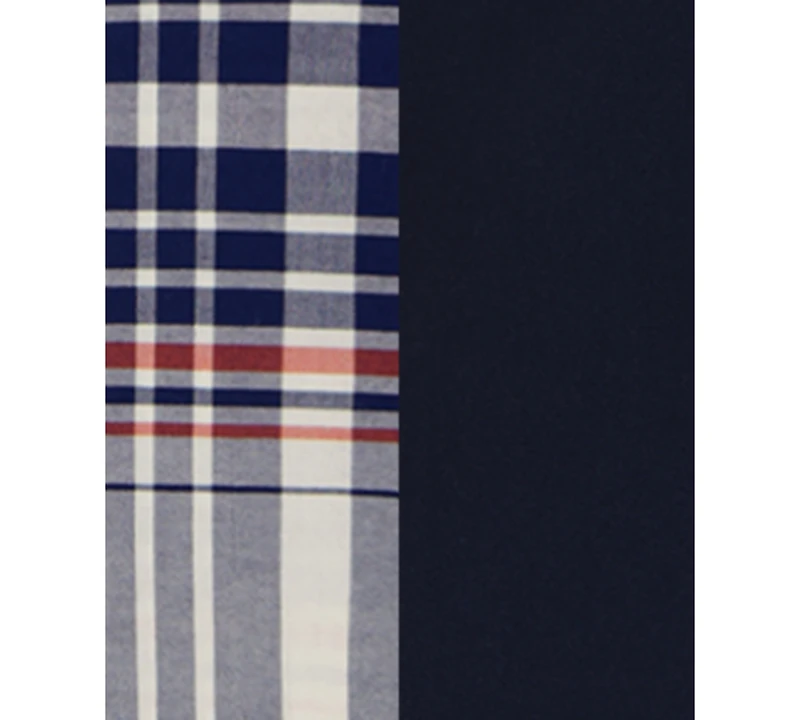 Tommy Hilfiger Toddler Boys 2-Piece Chambray Trim Plaid Shirt and Prewashed Jogger Pants Set