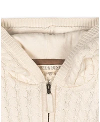 Hope & Henry Boys Organic Long Sleeve Full Zip Hooded Sweater with Elbow Patches