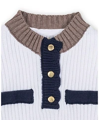 Hope & Henry Big Girls Organic Mock Neck Henley Sweater Dress