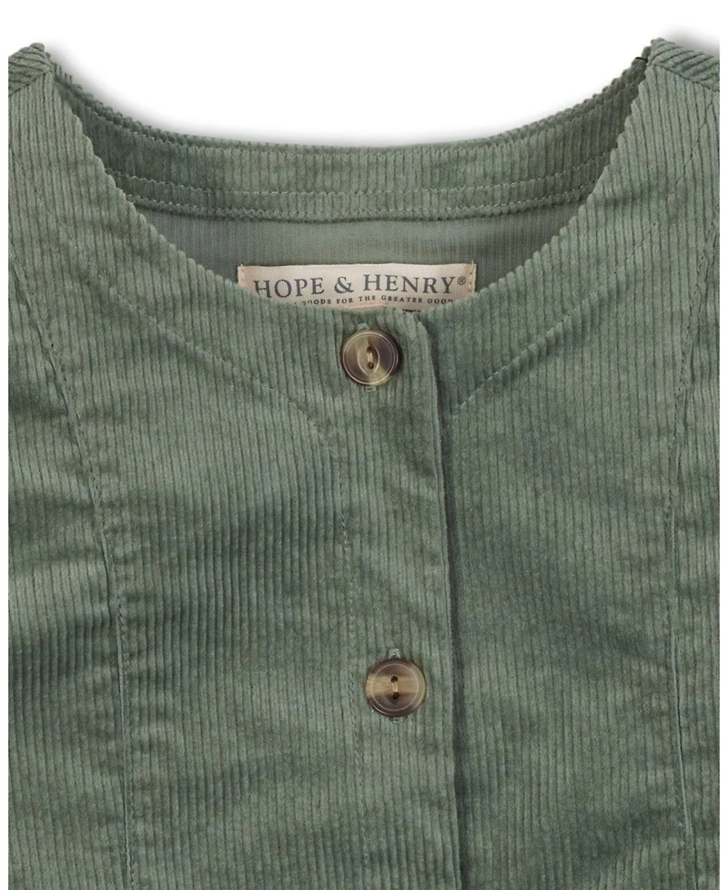 Hope & Henry Toddler Girls' Organic Corduroy Button Front Jumper