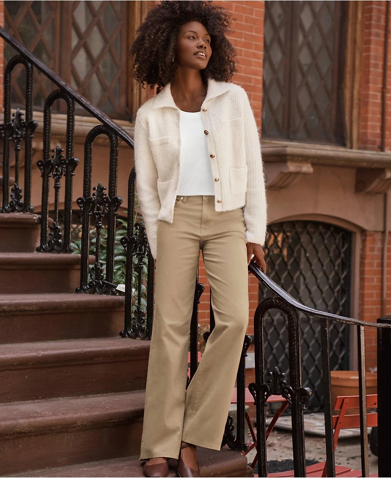 Lands' End Women's High Rise 5 Pocket Wide Leg Chino Pants