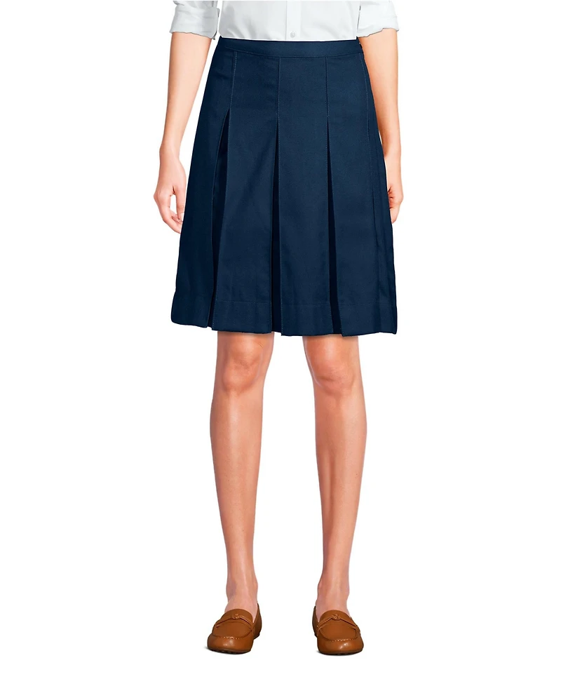 Lands' End Women's Above the Knee Box Pleat Skirt