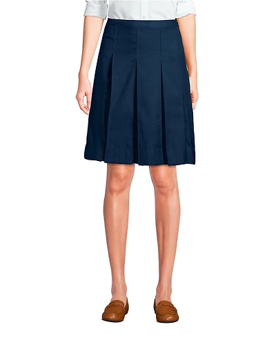 Lands' End Women's Above the Knee Box Pleat Skirt