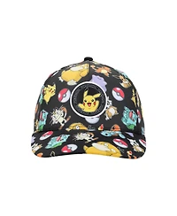 Pokemon Boys Pokemon Characters All-Over Print Youth Black Traditional Adjustable Hat