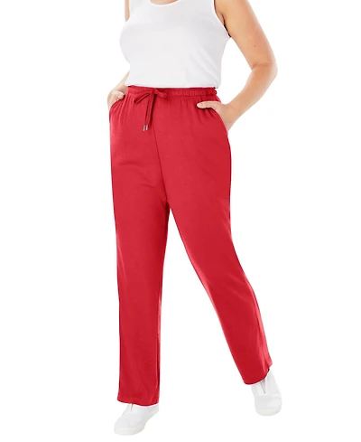 Woman Within Plus Sport Knit Straight Leg Pant
