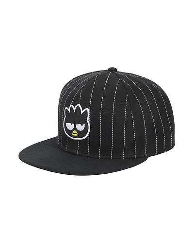 Hello Kitty Men's Badtz-Maru Embroidered Character Face Black Striped Poly Wool Baseball Hat