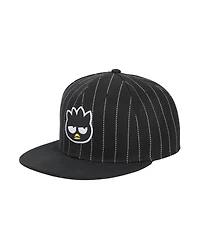 Hello Kitty Men's Badtz-Maru Embroidered Character Face Black Striped Poly Wool Baseball Hat