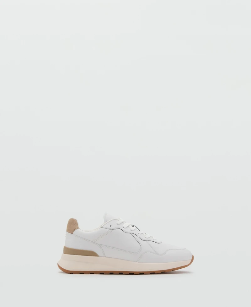 Mango Men's Leather Mixed Sneakers