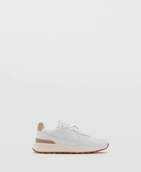 Mango Men's Leather Mixed Sneakers