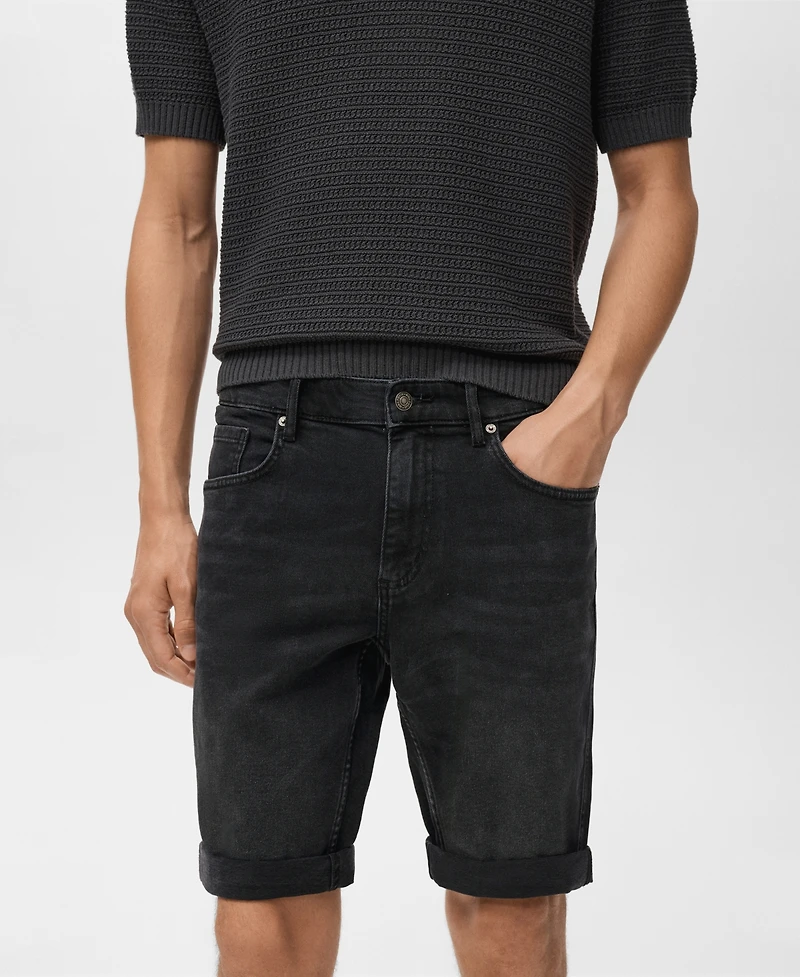 Mango Men's Slim-Fit Denim Bermuda Shorts