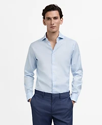 Mango Men's Slim Fit Structured Dress Shirt