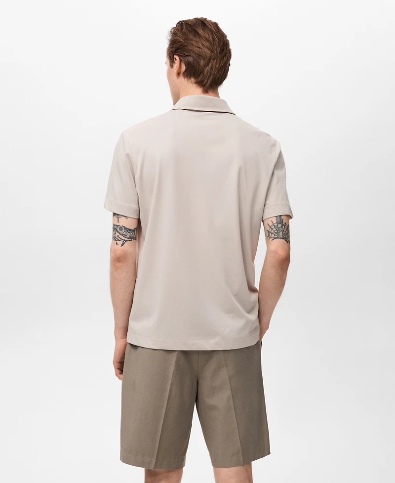 Mango Men's Zip Neck Polo Shirt