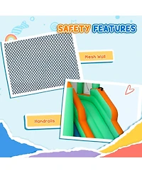 Qaba 8 in 1 Inflatable Bounce House Water Slide with 680W High Power Blower