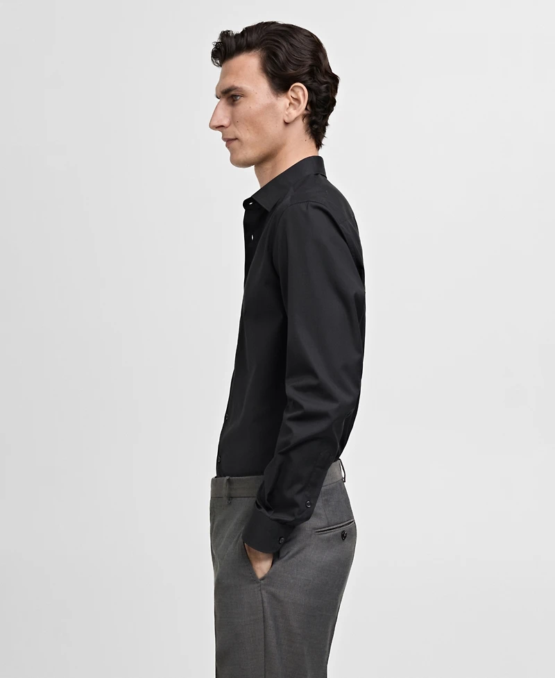 Mango Men's Slim-Fit Cotton Poplin Dress Shirt