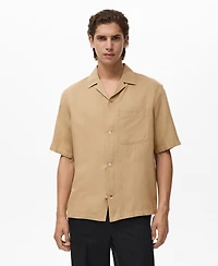 Mango Men's Regular-Fit Linen Blend Shirt
