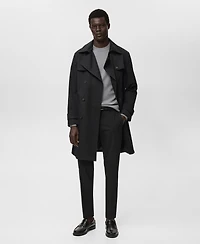 Mango Men's Water-Repellent Belted Trench Coat