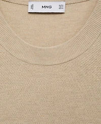Mango Men's Microstructure Cotton Knitted Sweater
