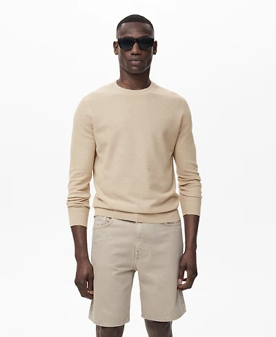 Mango Men's Microstructure Cotton Knitted Sweater
