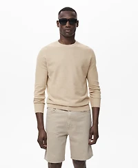 Mango Men's Microstructure Cotton Knitted Sweater