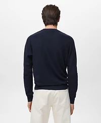 Mango Men's Microstructure Cotton Knitted Sweater