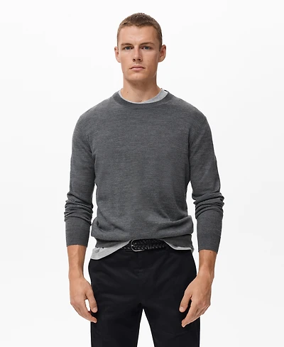 Mango Men's Wool Round-Neck Sweater