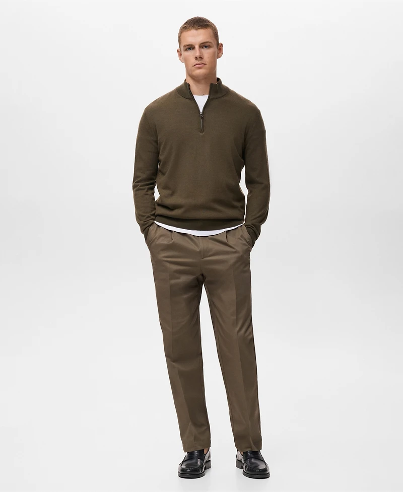 Mango Men's Perkins Neck Wool Sweater