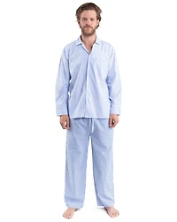 Sant and Abel Men's Hepburn Gingham Navy Long Pj Set