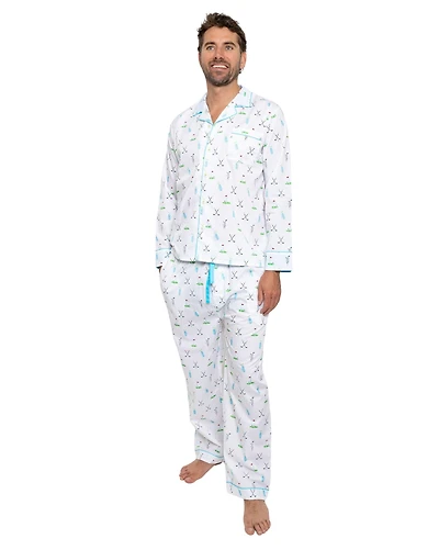 Sant and Abel Men's Hepburn Gingham Navy Long Pj Set