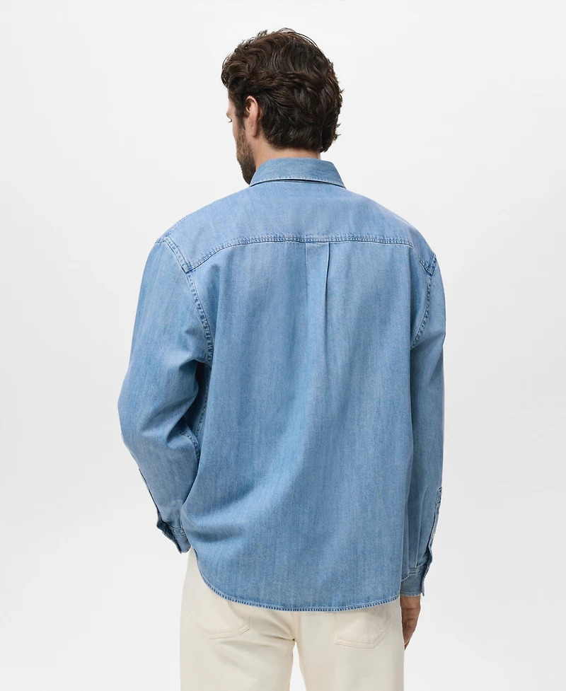 Mango Men's Denim Pocket Overshirt