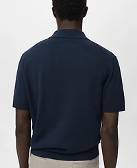 Mango Men's Cotton Knitted Polo Shirt