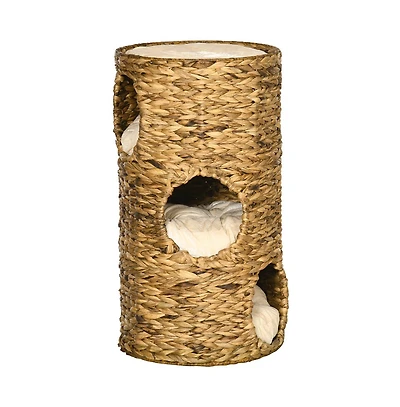 Zeus & Ruta Elevated Cat Tower with 3 Hideaways and Plush Cushions