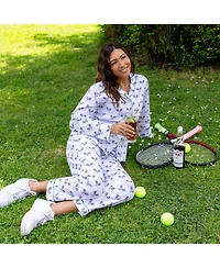 Sant and Abel Women's Tennis Navy Long Pj Set