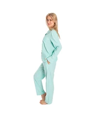 Sant and Abel Women's Hepburn Gingham Mint Long Pj Set