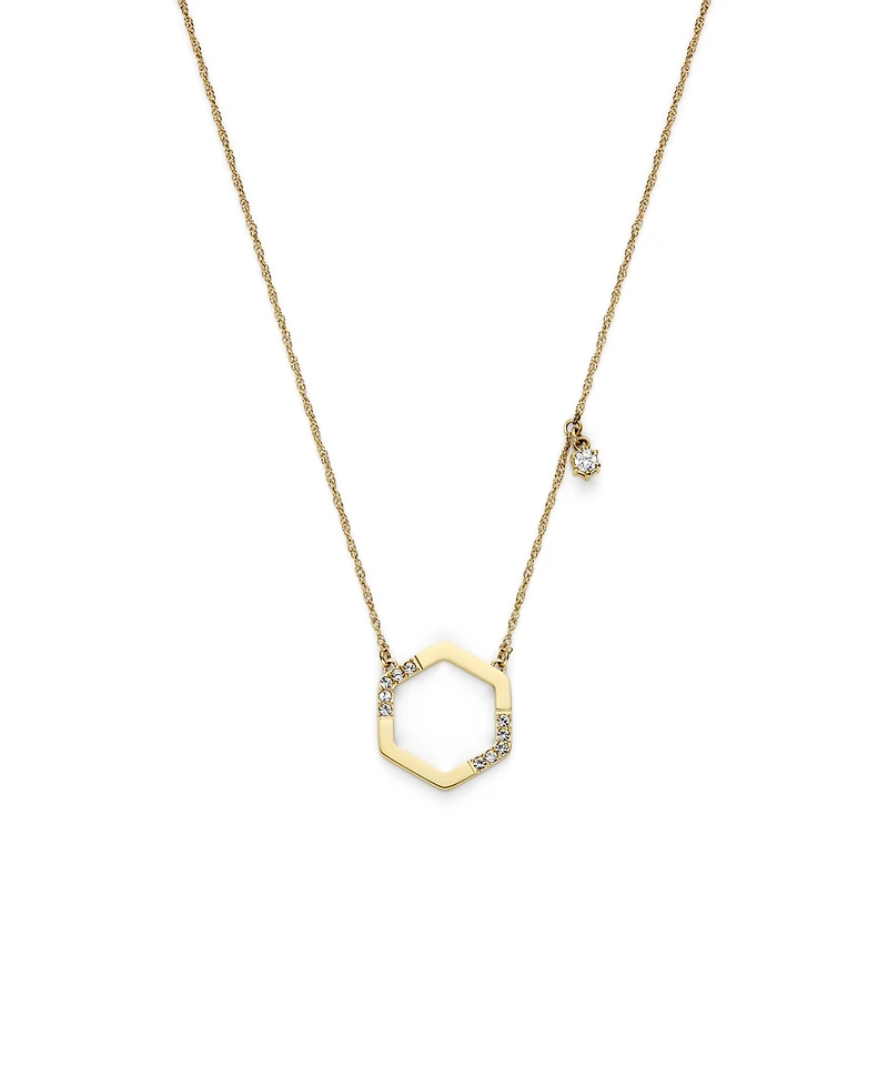 Olivia Burton Crystal Honeycomb Gold Tone Stainless Steel Necklace