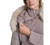 Cole Haan Women's Trim Hood Zip-Front Puffer Coat