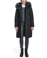 Cole Haan Women's Trim Hood Zip-Front Puffer Coat