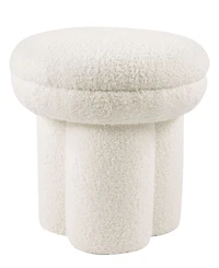 Furniture of America Ronan 18" Mushroom Upholstered Ottoman