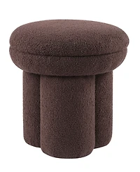 Furniture of America Ronan 18" Mushroom Upholstered Ottoman