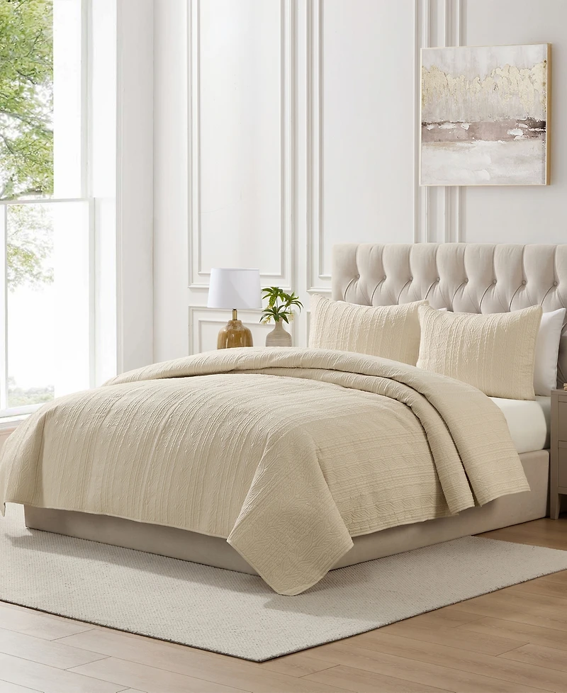 Seventh Studio Cable Knit 2-Pc. Quilt Set, Twin