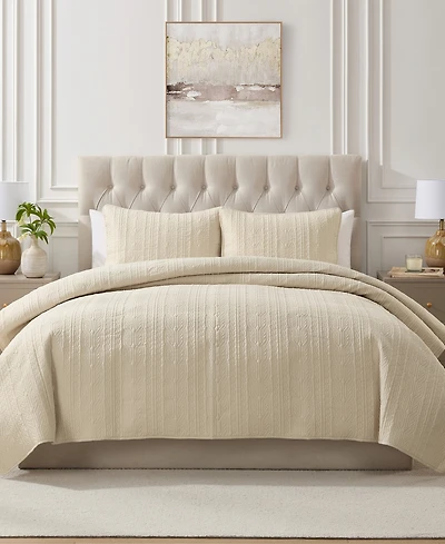 Seventh Studio Cable Knit 3-Pc. Quilt Set