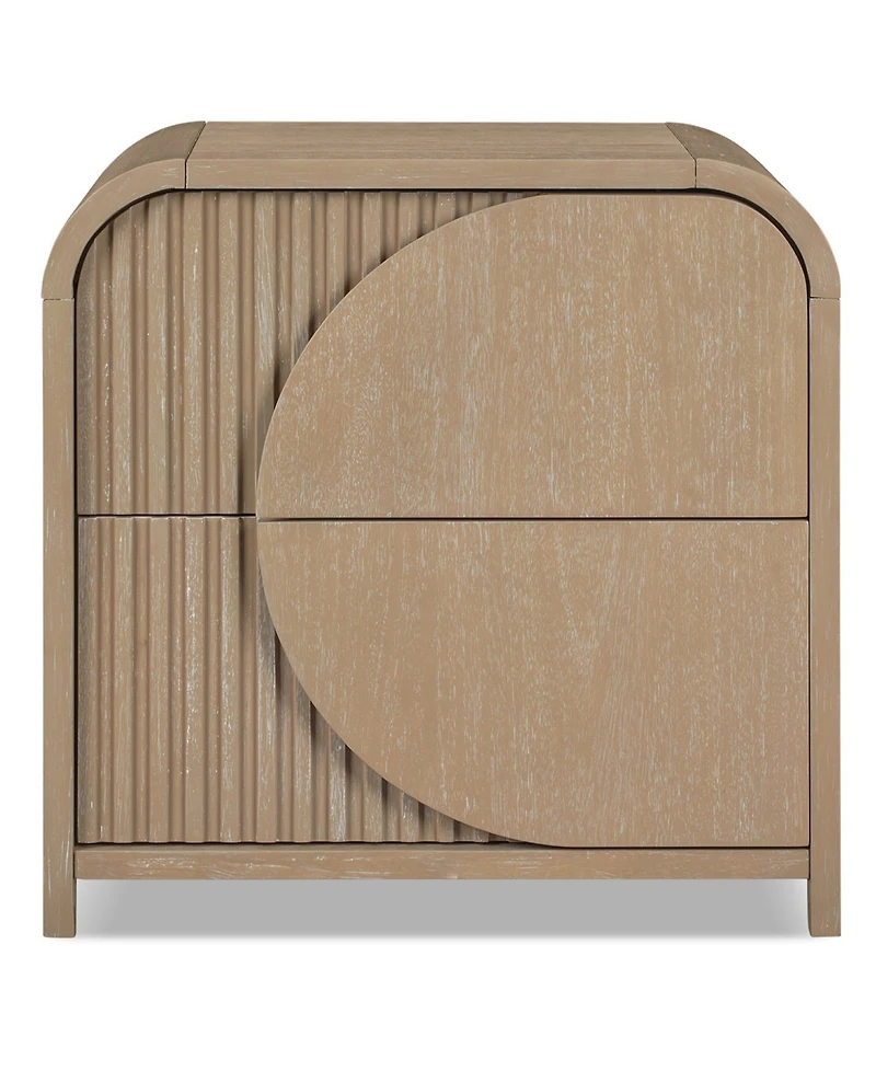 Furniture of America Adrienne 26.5" Solid Wood 2-Drawer Nightstand with Usb Ports