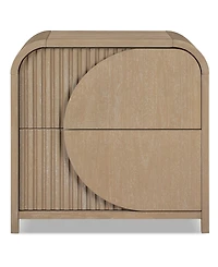 Furniture of America Adrienne 26.5" Solid Wood 2-Drawer Nightstand with Usb Ports