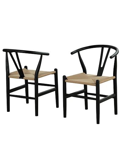 Furniture of America 2-Pc. Farre Solid Wood Rounded Side Chair Set