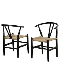 Furniture of America 2-Pc. Farre Solid Wood Rounded Side Chair Set