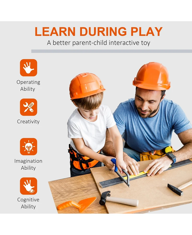Qaba 68 Pcs Kids Workbench and Construction Toy