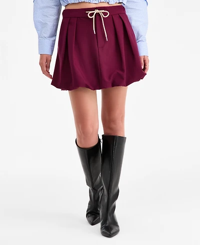 Bar Iii Women's Tie-Waist Bubble-Hem Mini Skirt, Macy's Exclusive