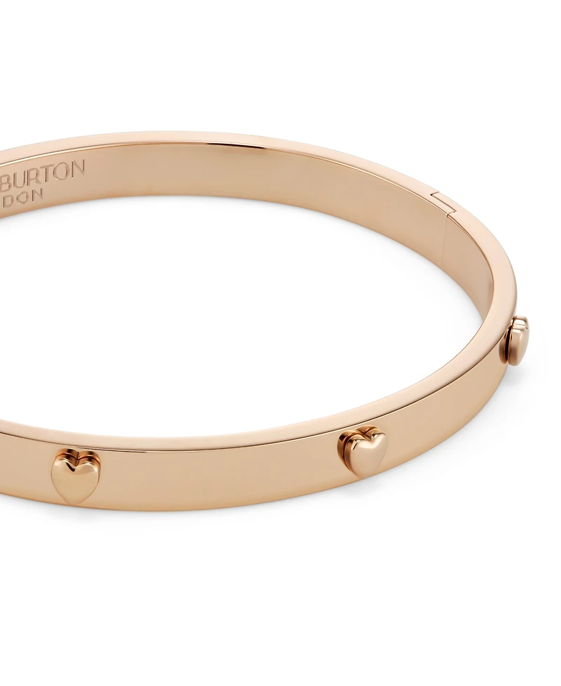 Olivia Burton Mini Heart Rose Gold Tone Stainless Bangle Bracelet