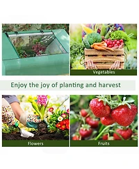 Mini Tunnel house, Garden Planting Shed w/ Zipper Windows, Door,