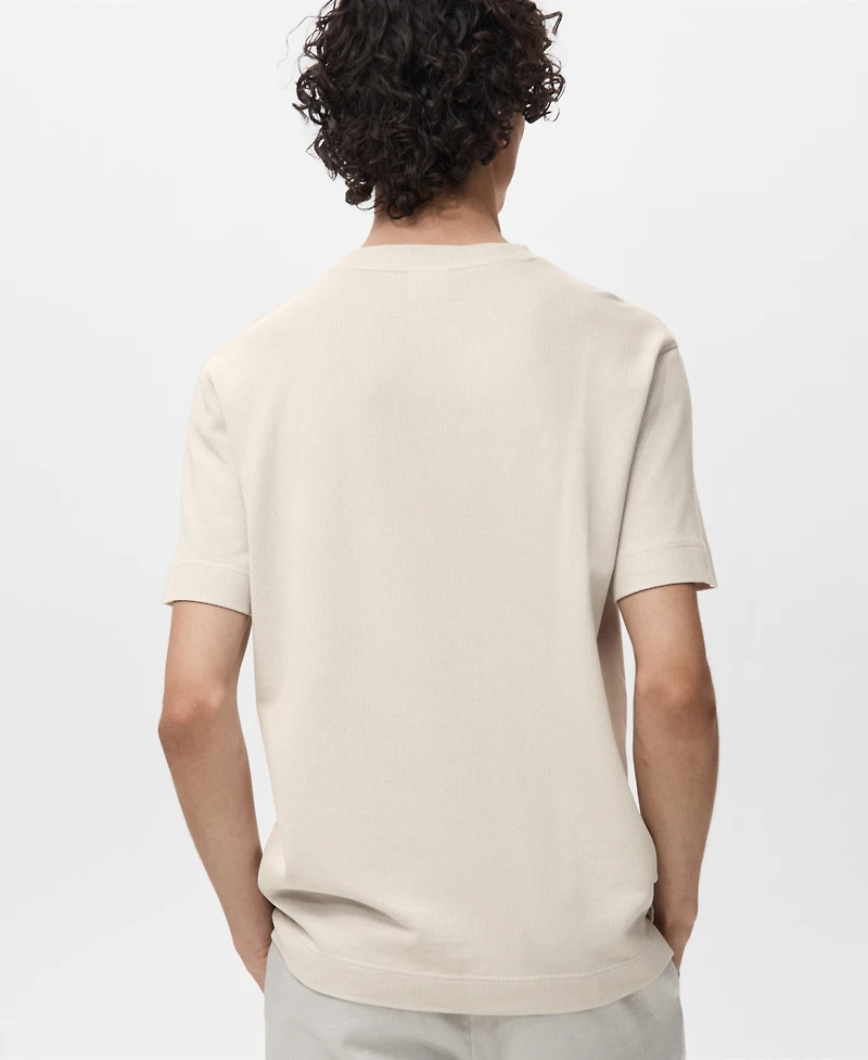 Mango Men's Cotton Fine-Knit T-Shirt